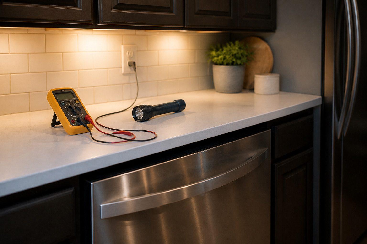 Maytag washer and dryer in a home laundry room during a diagnostic visit